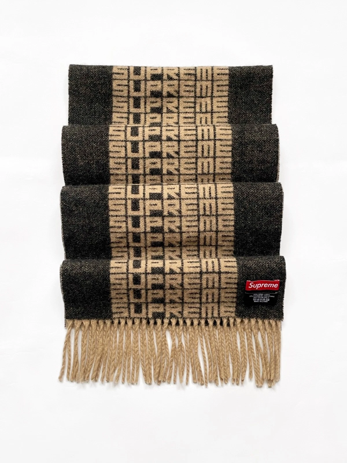 Supreme Wool Cashmere Logo Repeat Scarf
