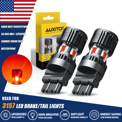 4pcs AUXITO Canbus 3157 3156 3457 3057 Red LED Brake Tail Turn Signal Light Bulb - Foto 9