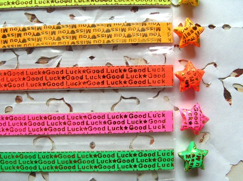Golden Foil Stamping letters lucky star Origami folding paper - Picture 3 of 3
