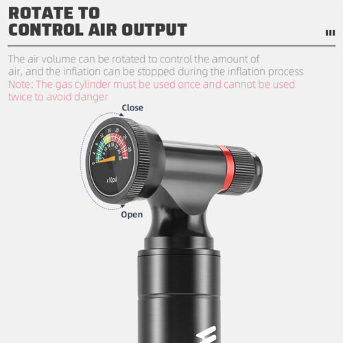 WEST BIKING Aluminum CNC Fahrrad Pumpe CO2 Inflator Fahrradpumpe Pumpe Manometer - Bild 15 von 15