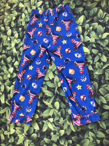 BOYS Pajama long sleeve pants Mario Kart Size medium Super Nintendo blue buttons - Picture 3 of 7