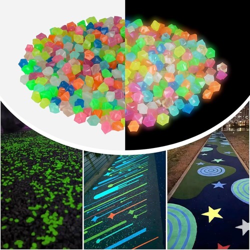 300PCS Glow in The Dark Pebbles Garden Glowing Rocks Fish Tank Luminous Stones - Picture 8 of 8