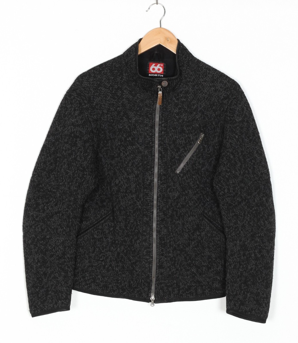 66 NORTH ICELAND Gola Jacket Men Size S Full Zip Knit Wool Blend
