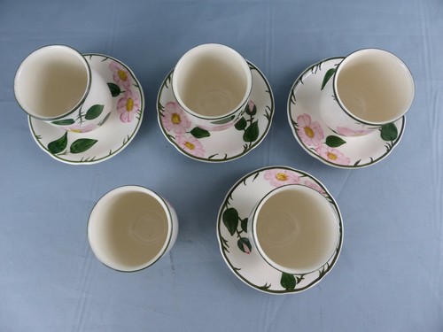 VILLEROY & BOCH WILD-ROSE lot de 5 verres tasses sans anse ?? RARE - Imagen 2 de 6