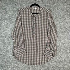 Old Navy Shirt Womens XL Black Pink Plaid Chambray 3/4 Button Down Plus Size