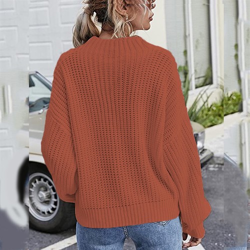 Maglione Invernale Lavorato A Maglia Da Donna A Maniche Lunghe Con Scollo A ☆ - Picture 18 of 19