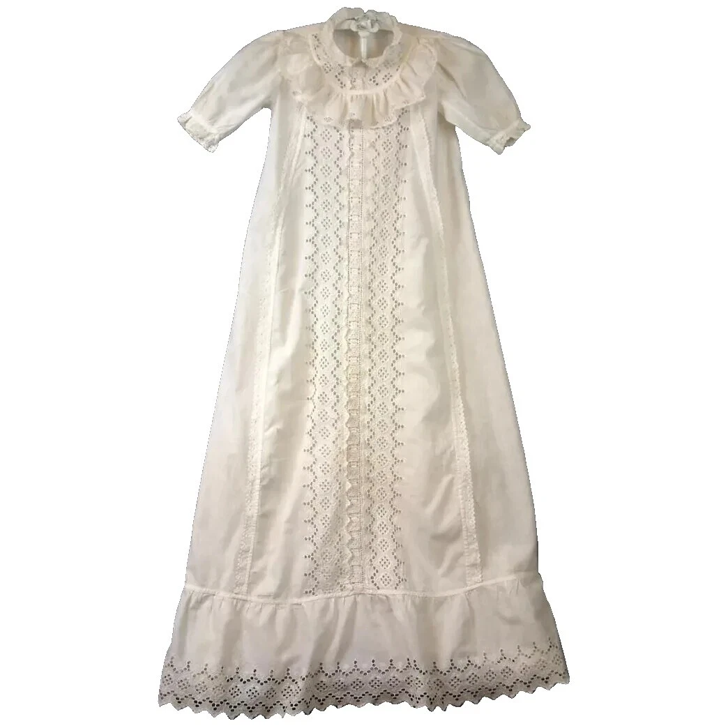 White Vintage Christening Outfits for Children 1890s Decade