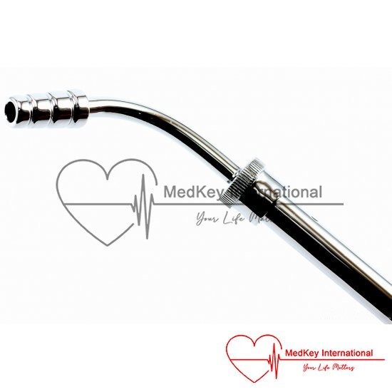 Medical Poole Suction Tube 9.25" Curved 10mm Surgical Instruments set of 4