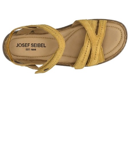Josef Seibel Women`s Debra 62 Ocean Yellow Suede Sandals Size (4) - Picture 7 of 7