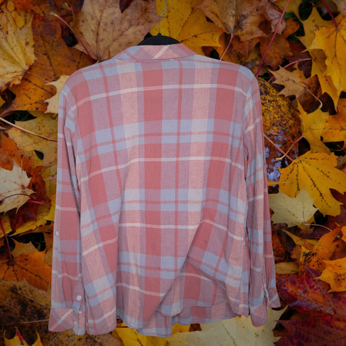 Sanctuary Womens Tomboy Shirt Sz XL Plaid Madras Long Sleeve - Picture 3 of 7