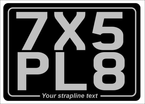 ALUMINIUM PLATE - CLASSIC BLACK - Bike Motorcycle Registration Number Plates - Picture 5 of 17