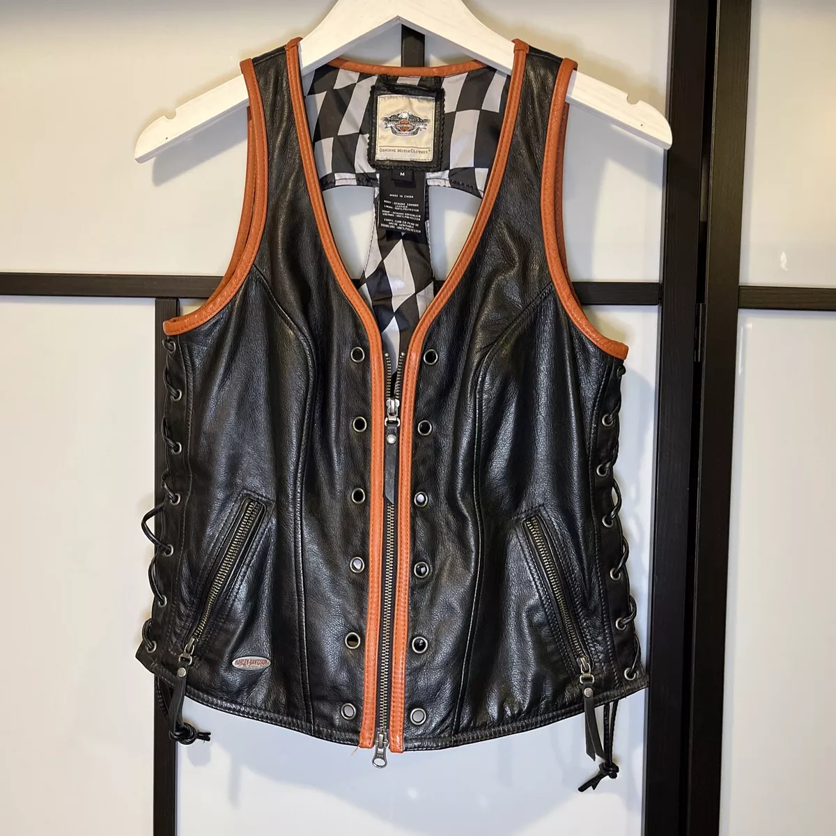 Harley davidson womens leather deals vest