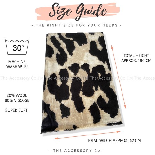Ladies Leopard Print Scarf Animal Scarf Large Long Wrap Shawl Fashion Cotton Big - Picture 497 of 557