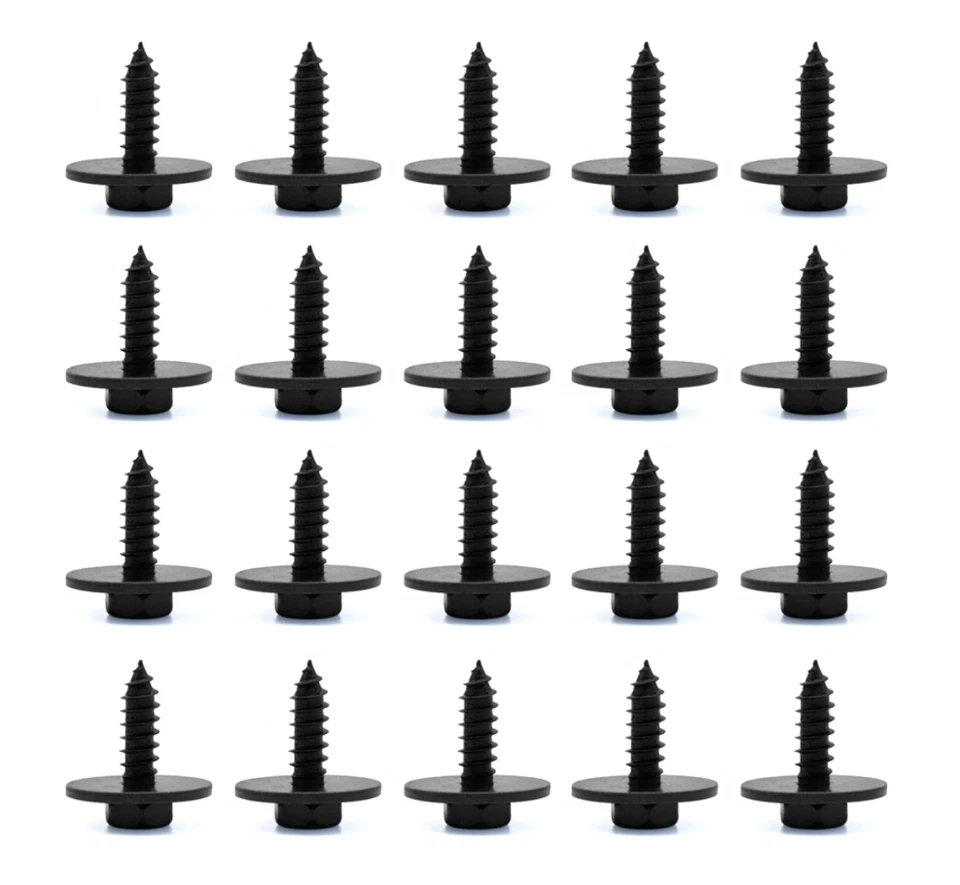 100 PIEZAS Tornillos metálicos para guardabarros de carrocería de coche Moldura de parachoques Clips de retención Pernos hexagonales de 7 mm Foto 4 de 4