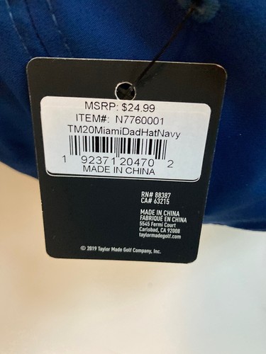 NWT TaylorMade MADE 79 Lite Blue Miami Golf Hat Cap Adjustable Heritage Club - Picture 4 of 8