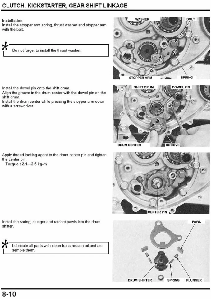 Paper ENGLISH Service Shop Repair Manual 1987-1993 NSR250R NSR250 MC16 MC18 MC21 - Image 4 of 4