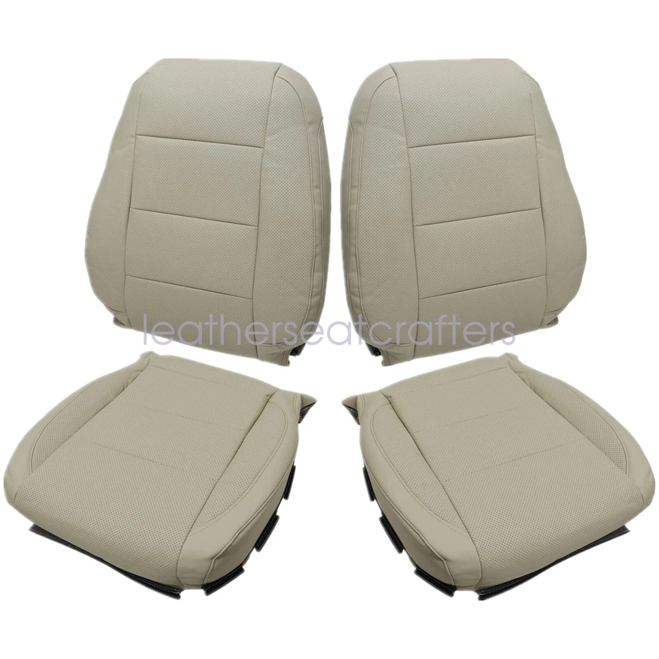 Front Both Side Bottom & Top Leather Seat Cover Tan For 2006-2010 VW Jetta Sedan Foto 2 de 4