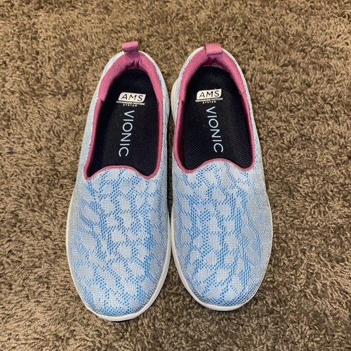 Vionic Mesh Orthotic Womens Slip On Shoes Sneakers Blue Size 5