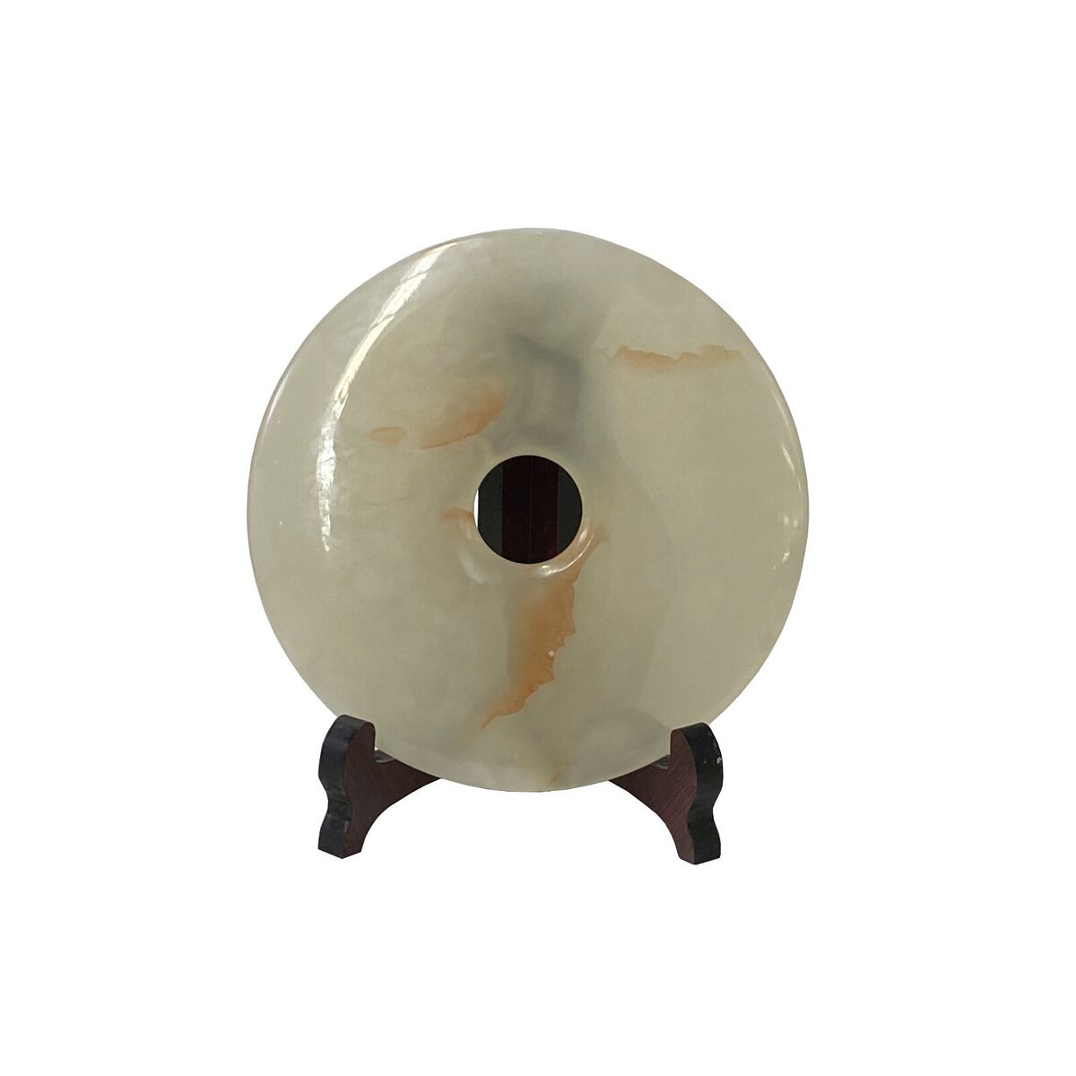 Natural White Brown Onyx Stone Round Fengshui Home Decor Display ws3176S Natural White Brown Onyx Stone Round Fengshui Home Decor Display ws3176S
