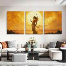 3pcs Archer in Golden Sunset Perfect Wall Art Canvas Unframed/Framed
