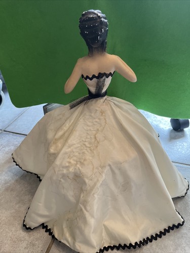 "Muñeca busto de colección antigua de tiza para dama, tapa de sombra de lámpara RARA única usada 15""" - Imagen 12 de 12