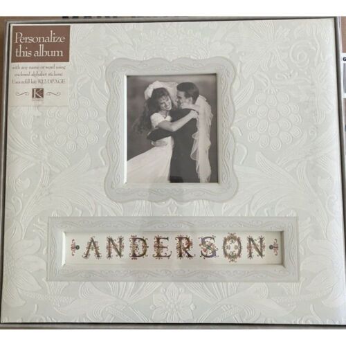 K&Company Personalized Wedding Photo Album with Embossed Design and Custom Name