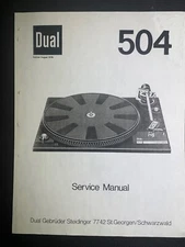 Dual 504 Turntable Service Manual Record Changer Photocopy Pioneer Thorens BIC