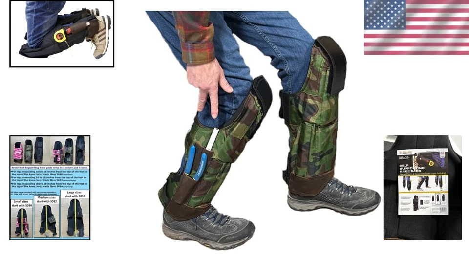 Rodilleras camufladas duraderas con ajuste ajustable - ideales para todos los oficios y uso en exteriores Foto 2 de 4