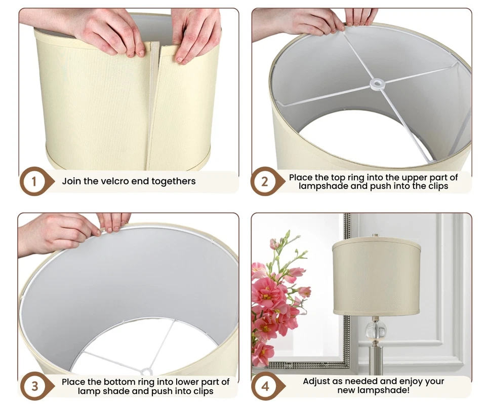 Royal Designs, Inc. Do-It-Yourself Easy Assembly Hardback Drum Lamp Shade - Image 2 of 4