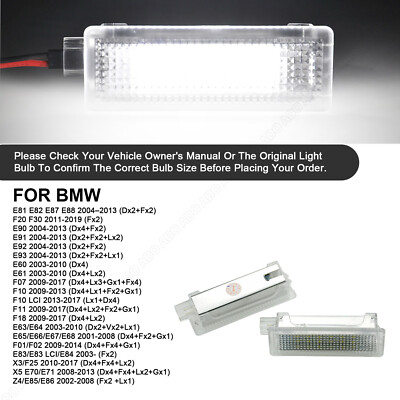 2x FUßRAUM KOFFERRAUM AUSSTIEGS FÜR BMW E90 E60 F10 X3 X5 MINI R56 LED INNENRAUM