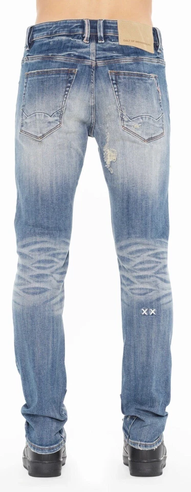 Pantalones de mezclilla Cult Of Individuality Rocker ajustados 602 en algodón envejecido con guijarros 34x33 Foto 4 de 4