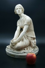 Por CHAPU HENRI (1833-1891) ESCULTURA DE YESO SAN JUAN DE ARCO y.1872 FRANCIA H.18"