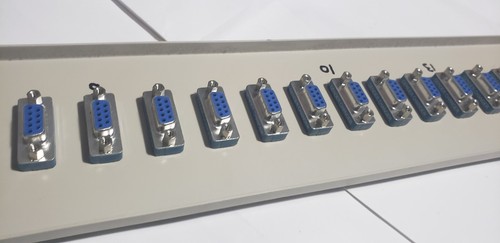 15 Port RS422 RS232 DB9 Serial Data Sony VTR VCR Machine Control Patch Bay Panel - Picture 9 of 10