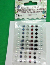 Darice 1210-69 Gems, Self-Stick, 78 Piece, 5 mm, Blk, Grn, Clr, Red Assortment