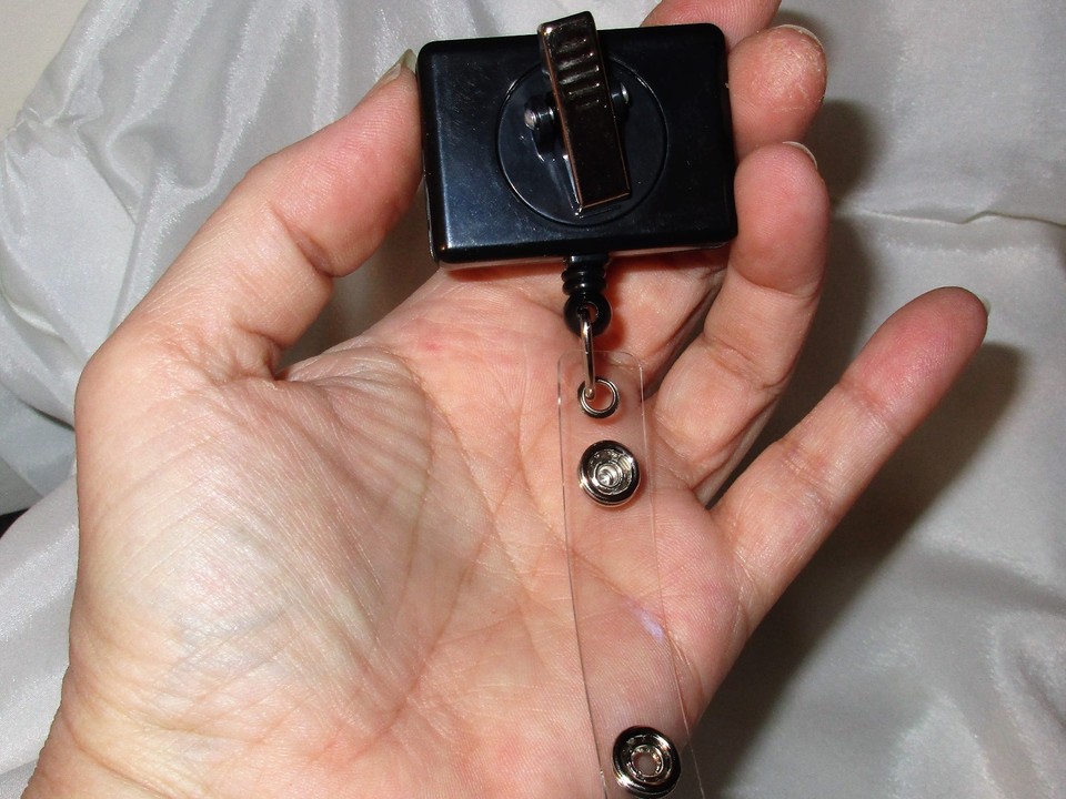 BLACK BILLBOARD Rectangle Reel Swivel Clip pull string yoyo clear snap ...