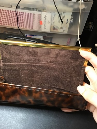 Tory Burch Sunglasses Eyeglasses Case Tortoise Animal Print Gold Metal Accent - Picture 5 of 7