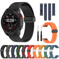 Silicone Strap Band Magnetic Buckle Fr Garmin Fenix 7S 7X 6S 6 6X Epix Pro 5S 5X