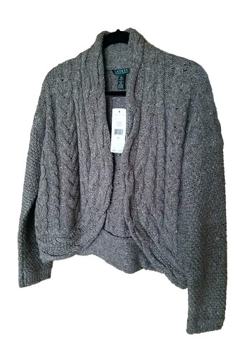 RALPH LAUREN Womens WOOL Blend Bolero Sweater Top Large to XLarge - $198 - Picture 2 of 6