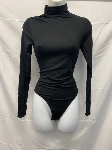 Good American geruchter Rollkragenpullover Body • schwarz • Größe 3