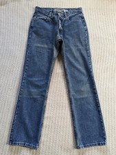 VTG Anchor Blue FADED Womens Jeans 7/8 Straight Blue Denim Medium Wash 31x30