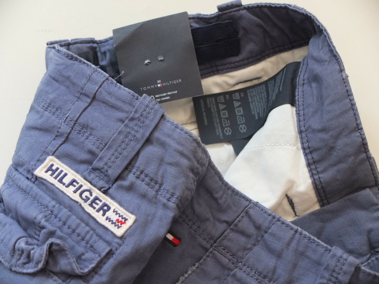 Tommy Hilfiger Cargo Bermuda Shorts Size 128 8 Years New Adjustable Waist Blue image 5