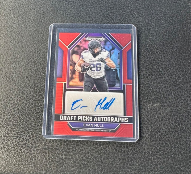 2023 Panini Prizm Draft Picks Evan Hull Rookie Red Prizm Auto 094/199