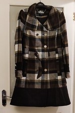 Womens Coat Size 16 Checkered Brown White Julien Macdonaldstar Check Jacket