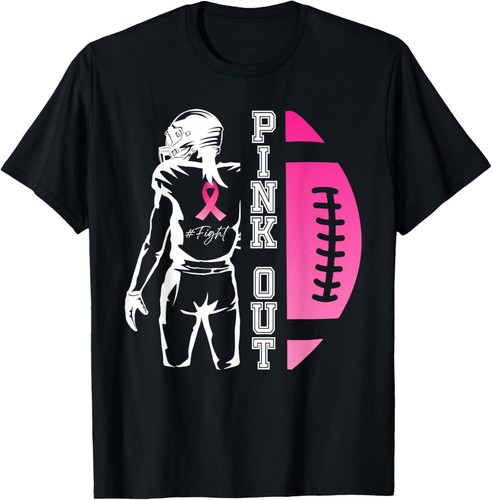 Pink Out Football Team Breast Cancer Awareness Month Womens T-Shirt Hoodie