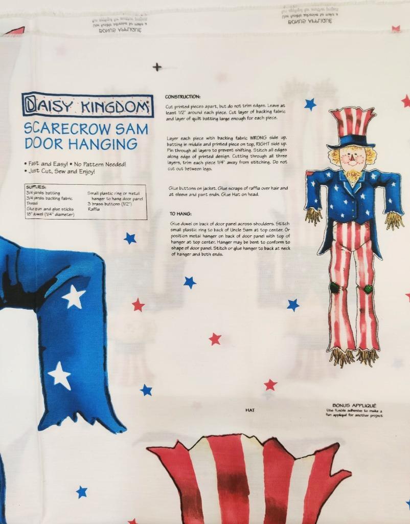 DAISY KINGDOM Scarecrow Sam FABRIC Makes 45&quot; Door Hanging 