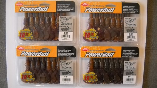 Lote de 4 BERKLEY POWERBAIT 3.5" FORMA 108 en color MANTEQUILLA DE MANÍ Y GELATINA - Imagen 1 de 2