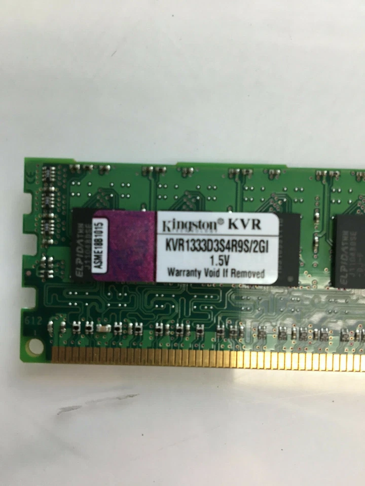 Kingston KVR1333D3S4R9S/2GI 2GB DDR3 1333 PC3-10600 240-Pin SDRAM *USED* - Image 2 of 2