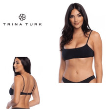 New. Trina Turk black bralette bikini top. Size 8
