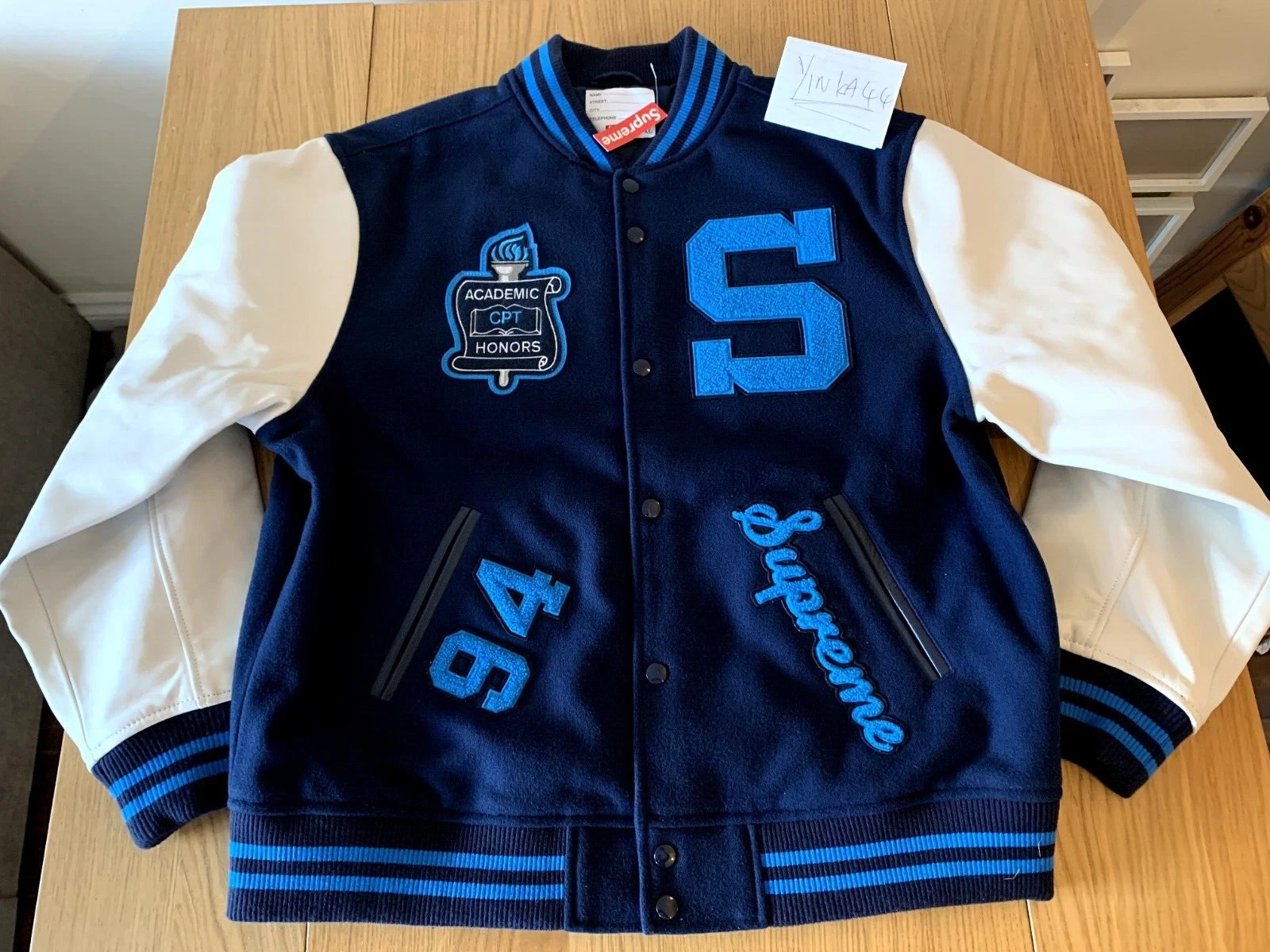 Veste universitaire Supreme Team en cuir homme neuve (XL) rare automne/hiver 2019
