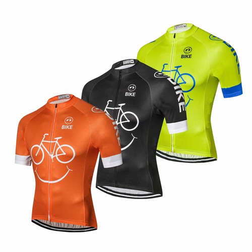 Men's Funny Cycling Jersey Short Sleeve Cycle Jersey Shirt Orange Green